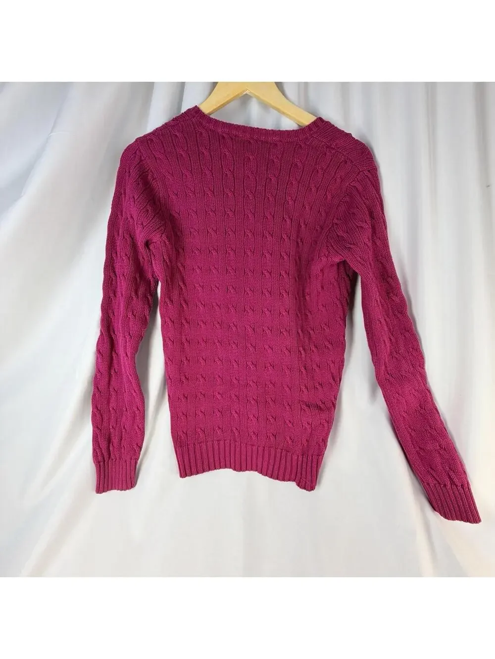 90's Ralph Lauren Sport Logo Cable Knit Sweater Jumper Women's Size XL